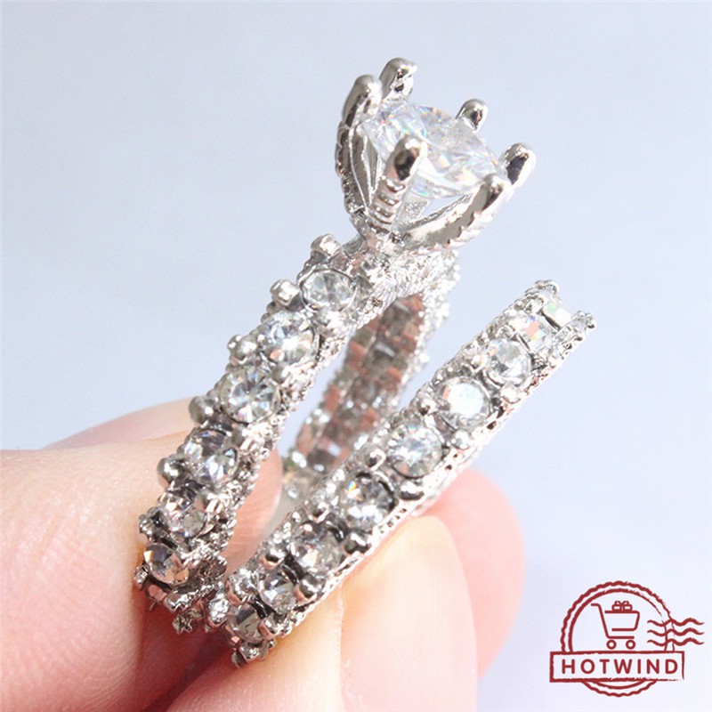 Nhẫn mạ bạc đính đá sang trọng cho nữ