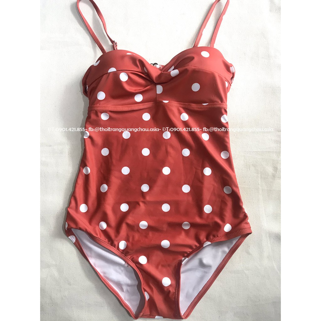 (Hàng Nhập) Bikini-Monokini chấm bi liền thân 1 mảnh sang trọng #2057