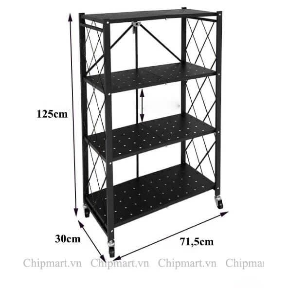 [𝐅𝐫𝐞𝐞𝐒𝐡𝐢𝐩 𝟏𝟎𝟎%] Kệ Để Đồ Gấp Gọn Sơn Tĩnh Điện VANDO, Kệ Đa Năng 3 Tầng Có Bánh Xe Giá Xếp Nhà Bếp Phòng Ngủ Nhà Tắ