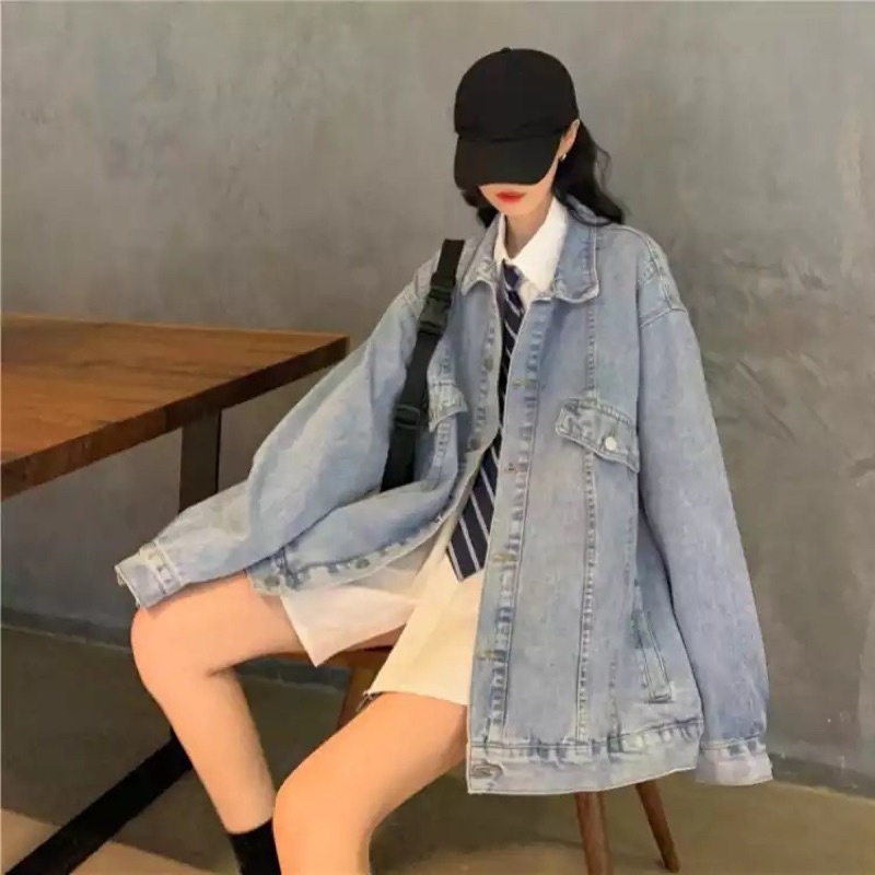 Áo Khoác Jeans bò Denim Jacket Fashion Unisex Màu Jeans xanh và đen
