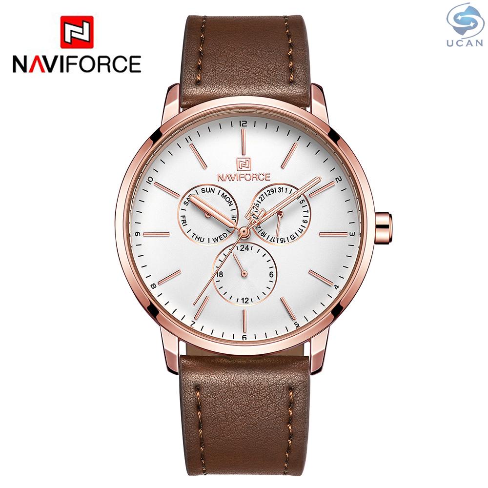 Đồng hồ quartz NAVIFORCE NF3001 với dây đeo da