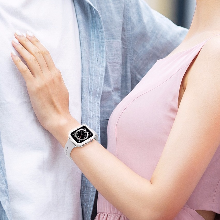 Ốp bảo vệ bằng nhựa PC màu Laser cho đồng hồ thông minh Apple Watch SE6 5 4 3 2 1 iWatch 38 40 42 44mm 2021