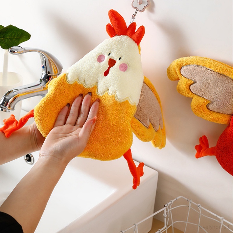 Khăn Lau Tay Treo Tường Hình Chú Gà Trống Dễ Thương