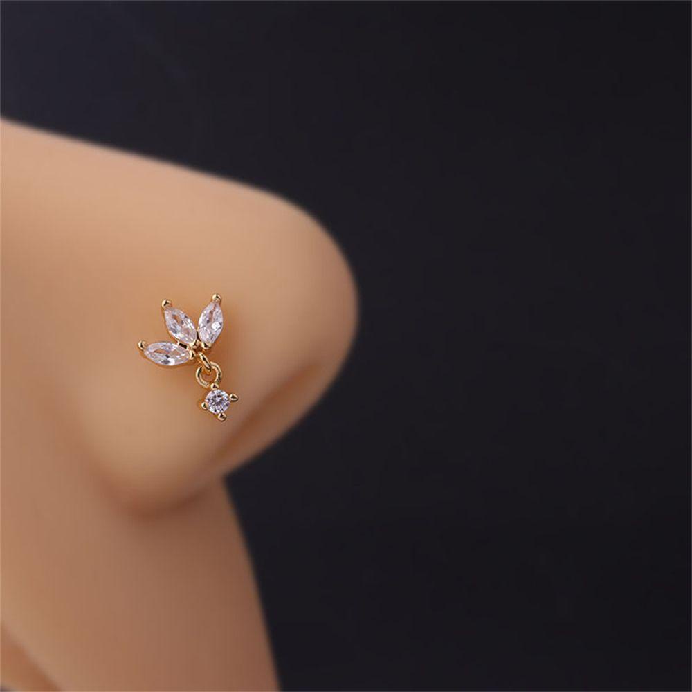 Khuyên Mũi Hình Chữ L Đính Nơ Phong Cách Punk