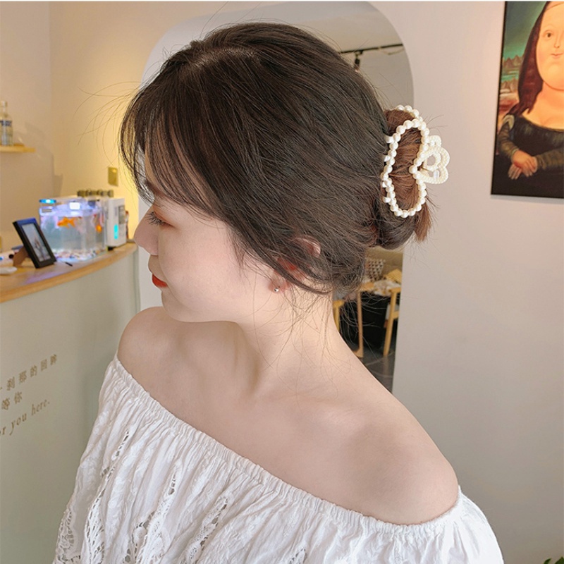 Kẹp Tóc Đính Nơ Họa Tiết Hình Học / Trái Tim Đơn Giản Phong Cách Hàn Quốc