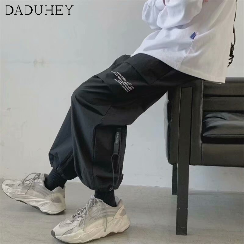 DaDuHey💕 Cargo Pants Korean Trend Casual Pants 2021 New Drawstring Drawstring Ankle Pants