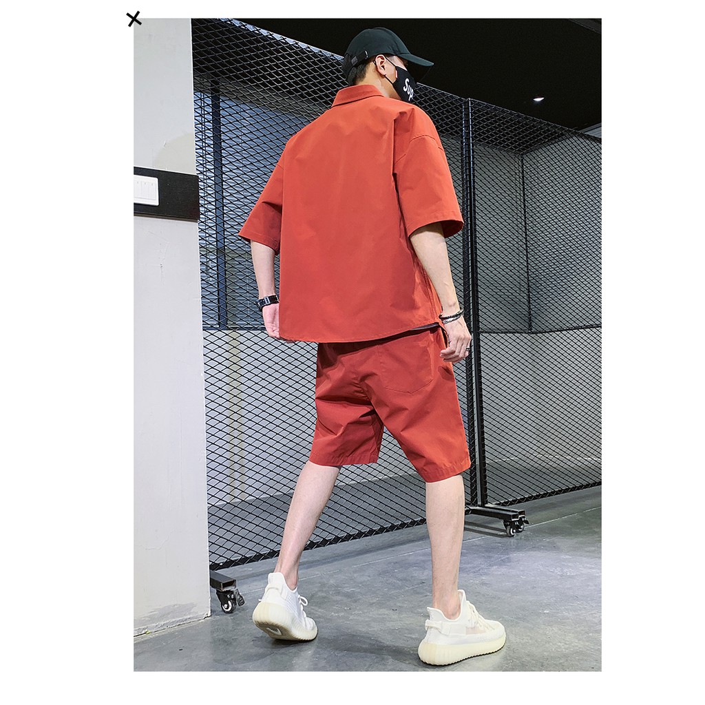 Bộ Đồ Nam Tay Ngắn Áo Kiểu Sơ Mi Basic Quần Short Có Túi Kiểu Dáng Trẻ Trung Thời Trang MixxStore QA NAM 071