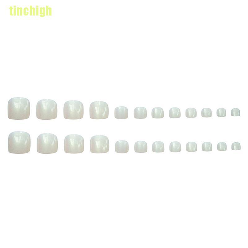 [Hàng mới về] Bộ 24 cái móng tay giả dài Fenyin che toàn phần kiểu Pháp tháo được
