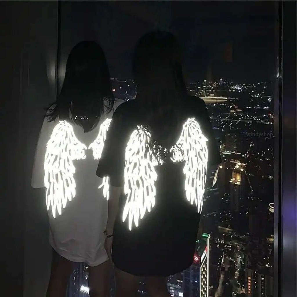 Áo Thun Tay Lỡ Phản Quang Cánh Thiên Thần Cực Chất Unisex Ulzzang