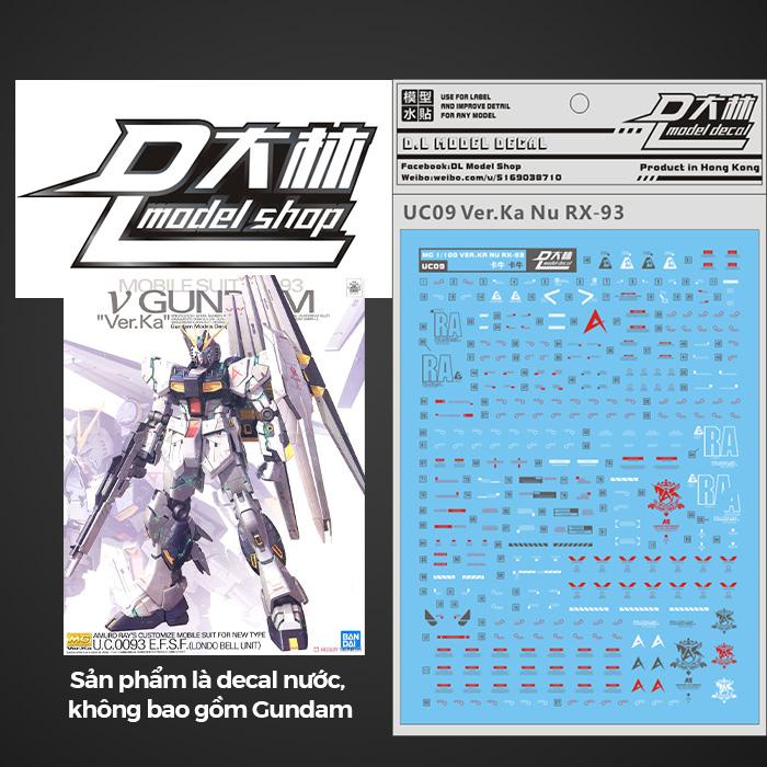 PHỤ KIỆN DECAL NƯỚC DALIN D.L MODEL MG NU VER KA MÔ HÌNH LẮP RÁP GUNDAM