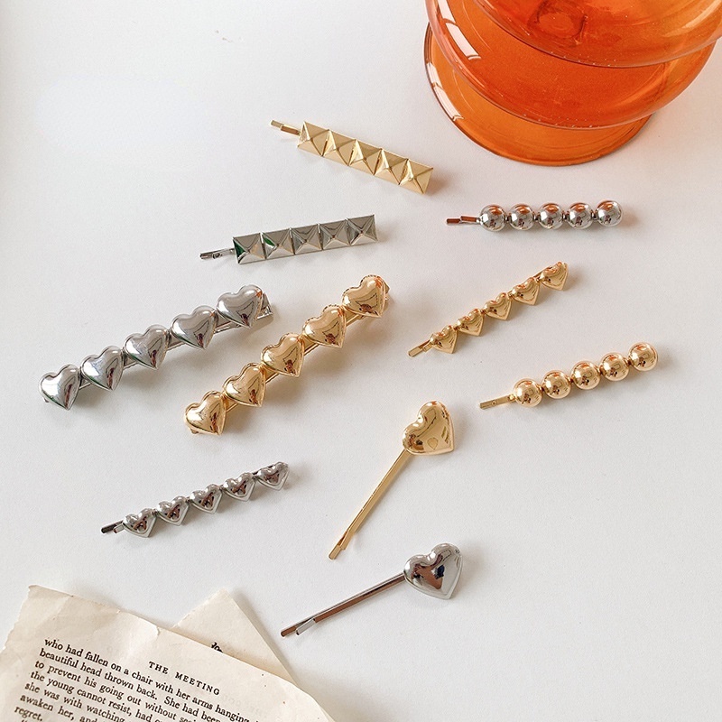 Thời Trang Kẹp Tóc Hợp Kim Hình Trái Tim Xinh Xắn