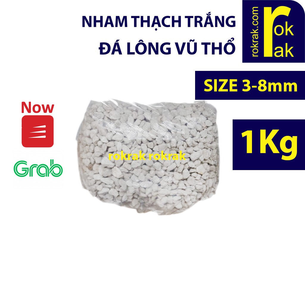 Nham thạch trắng 1Kg Đá pumice Turkey / indo viên nhỏ lọc bể cá thủy sinh, trộn trồng cây sen đá