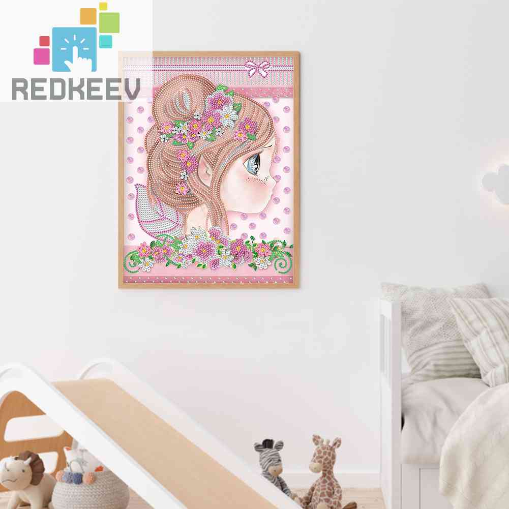 Bộ Tranh Đính Đá 5D DIY Hình Cô Gái Elf Để Trang Trí Nhà