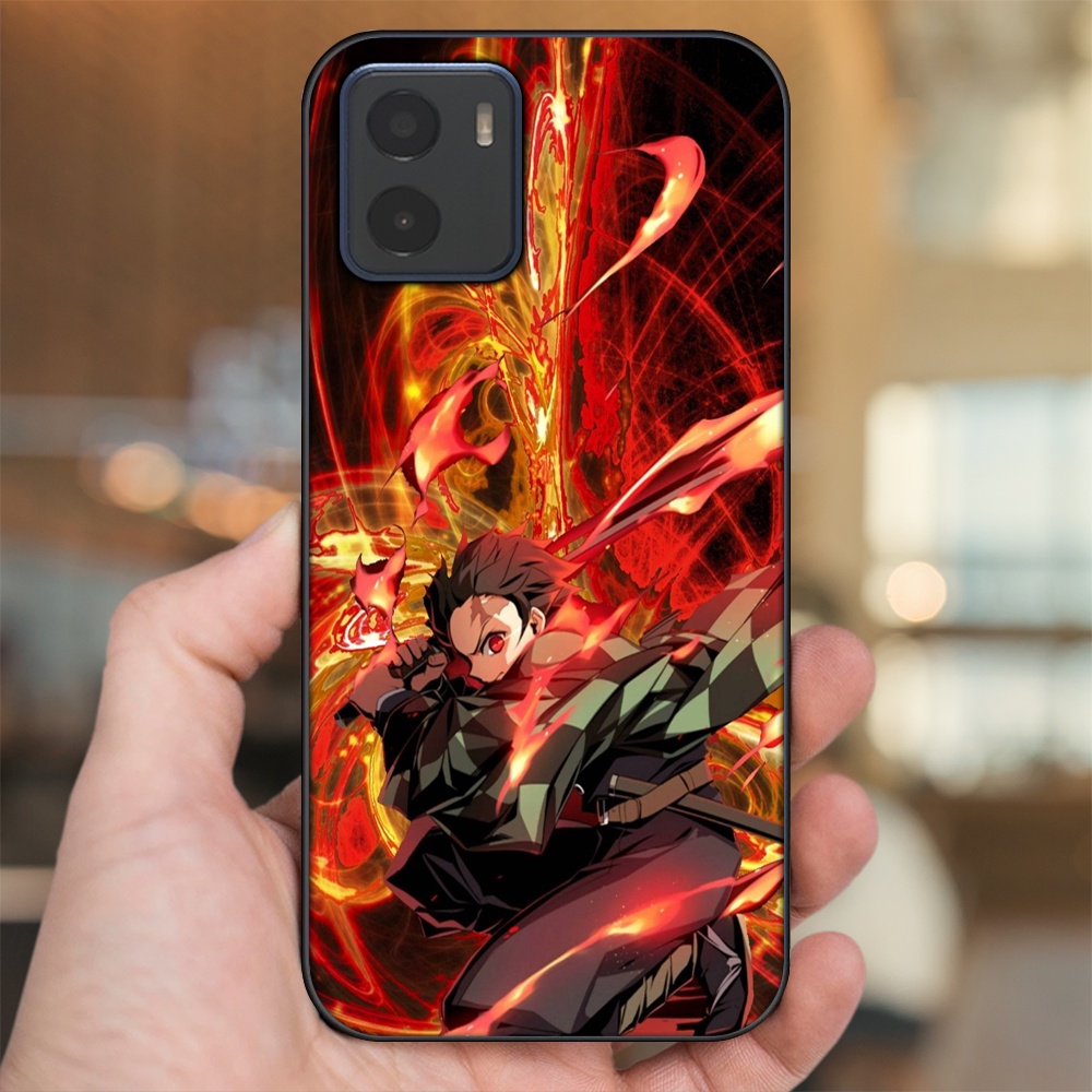 Ốp lưng Vivo Y15s, Y15a viền đen in hình Tanjiro Kimetsu No Yaiba