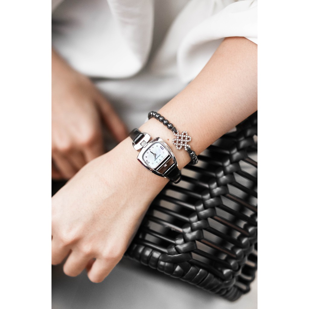 Đồng hồ Romanson Watch RN1206QL nữ mặt nhỏ đính đá kính chống xước máy Thụy Sĩ chống nước dây da cao cấp chính hãng