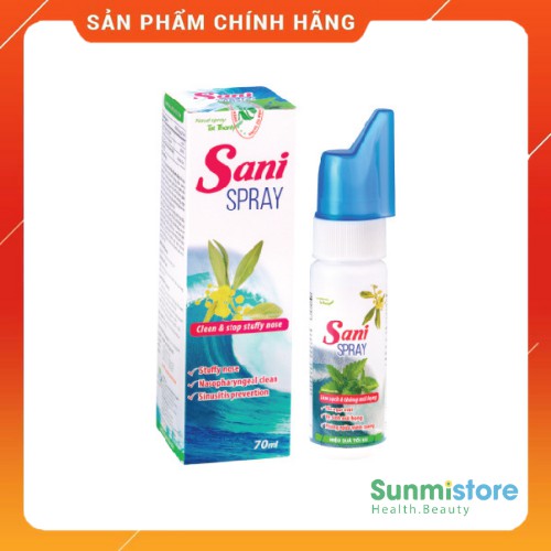 Sani Spray Tat Thanh Xịt mũi thảo dược lọ 70ml (Thông Xoang – Thoáng mũi - Ngừa viêm, sát khuẩn )