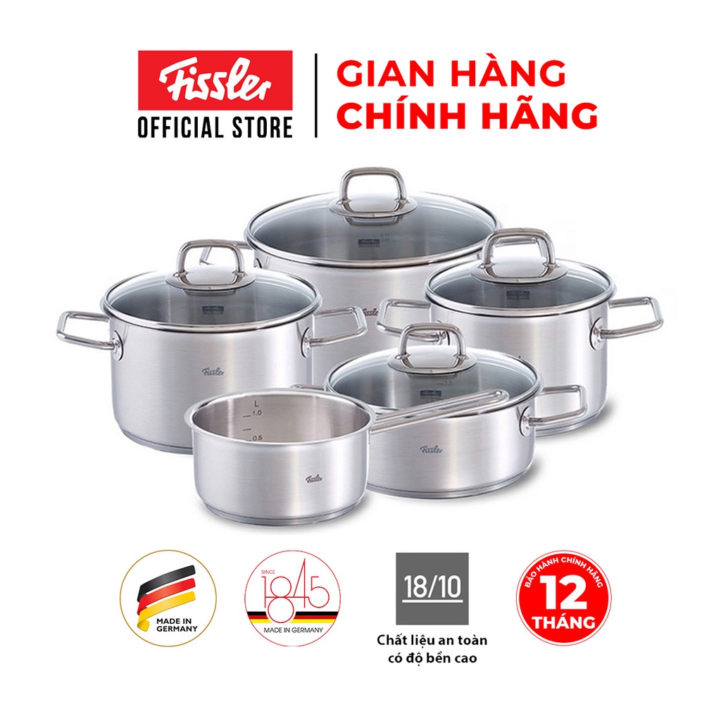 Bộ nồi inox Đức cao cấp Fissler Viseo hàng chính hãng 100% sản xuất tại Đức, an toàn cho sức khỏe, bền, đẹp