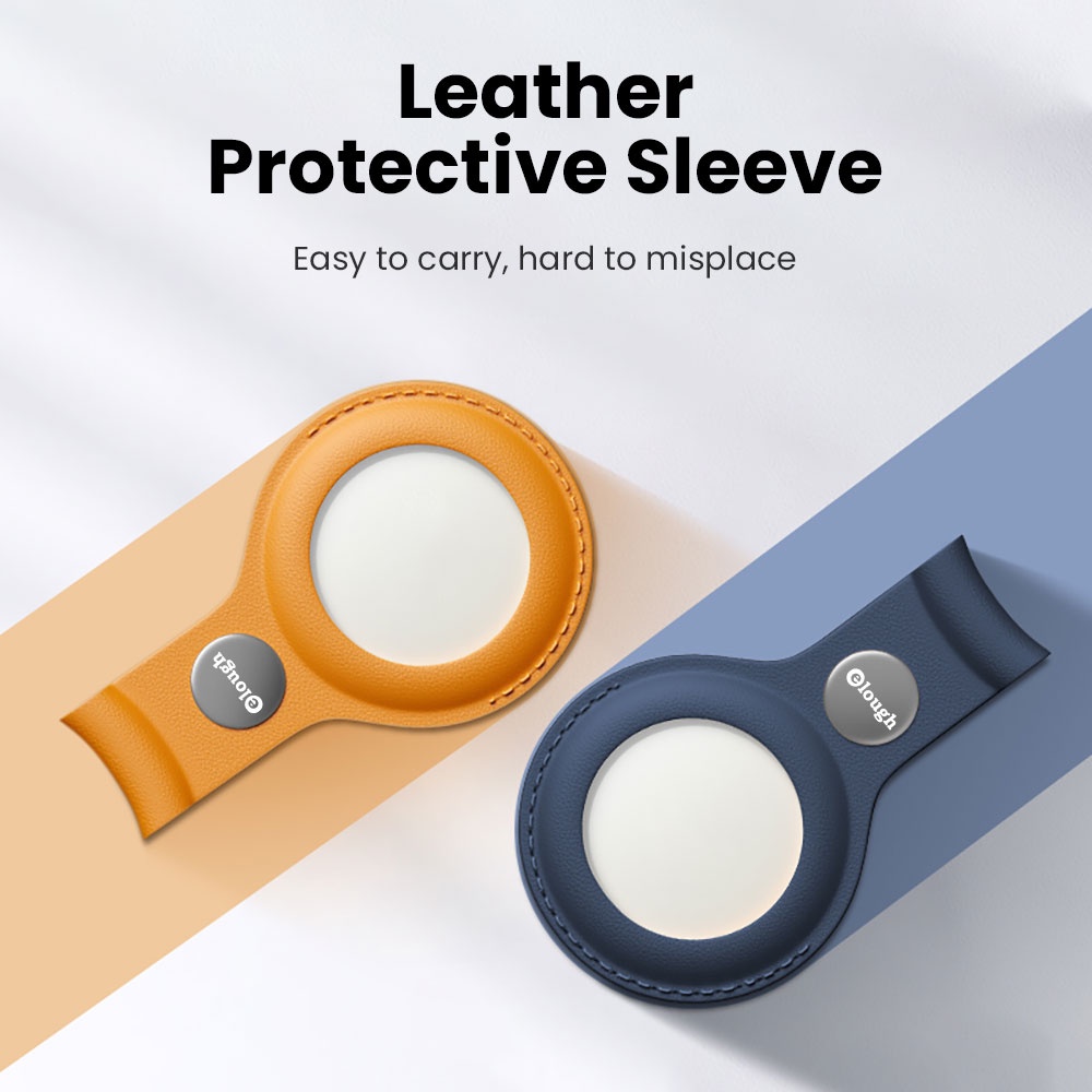 Vỏ Bảo Vệ Airtags Apple Elough Chống Thất Lạc Chất Liệu Da Pu Màu Trơn