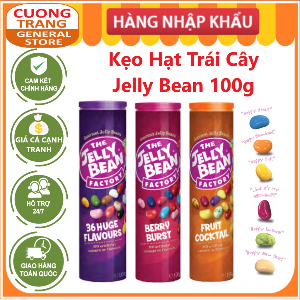 Kẹo Hạt Trái Cây Jelly Bean Berry Burst, 36 Vị, Fruit Cocktail 100g