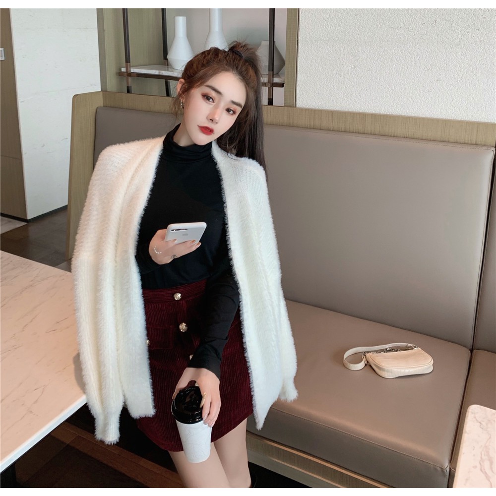 [Hàng order][Có ảnh thật] Áo len cardigan lông thỏ Ulzzang Hàn Quốc A152