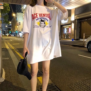 Áo Thun Nữ Tay Lỡ Unisex In Chữ ACE VENTURA Đỏ DLX