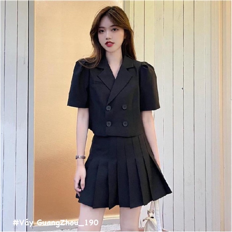 Váy Ulzzang Set Vest Và Váy Tennic