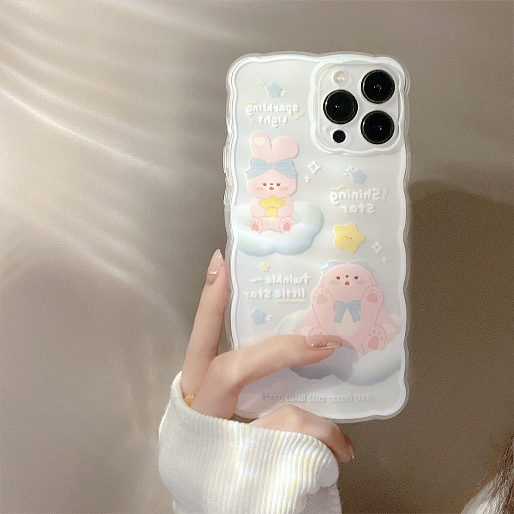 Ốp lưng iphone Ốp Điện Thoại Silicon Trong Suốt Hình Thỏ Cho iPhone13 iPhone12 13promax xs 11 8p Dinuo case