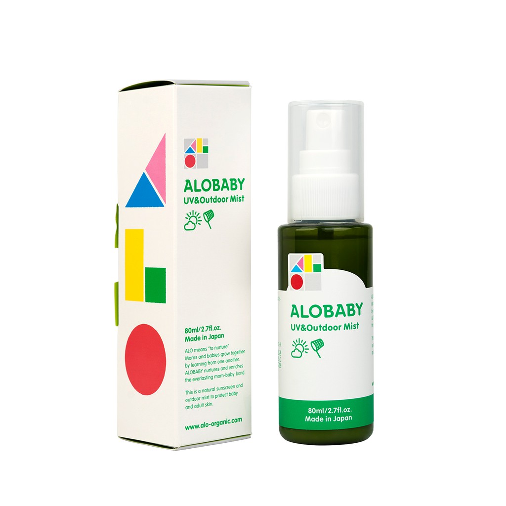 Xịt Chống Nắng, Ngăn Côn Trùng BCL Alobaby Organic Cho Mẹ Bầu Và Trẻ Sơ Sinh SPF15 PA++ Alobaby UV&amp;Outdoor Mít 80mL