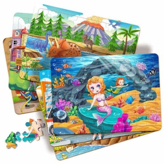 Ghép hình gỗ puzzle 60 miếng cho bé - Bộ ghép hình/Tranh xếp hình