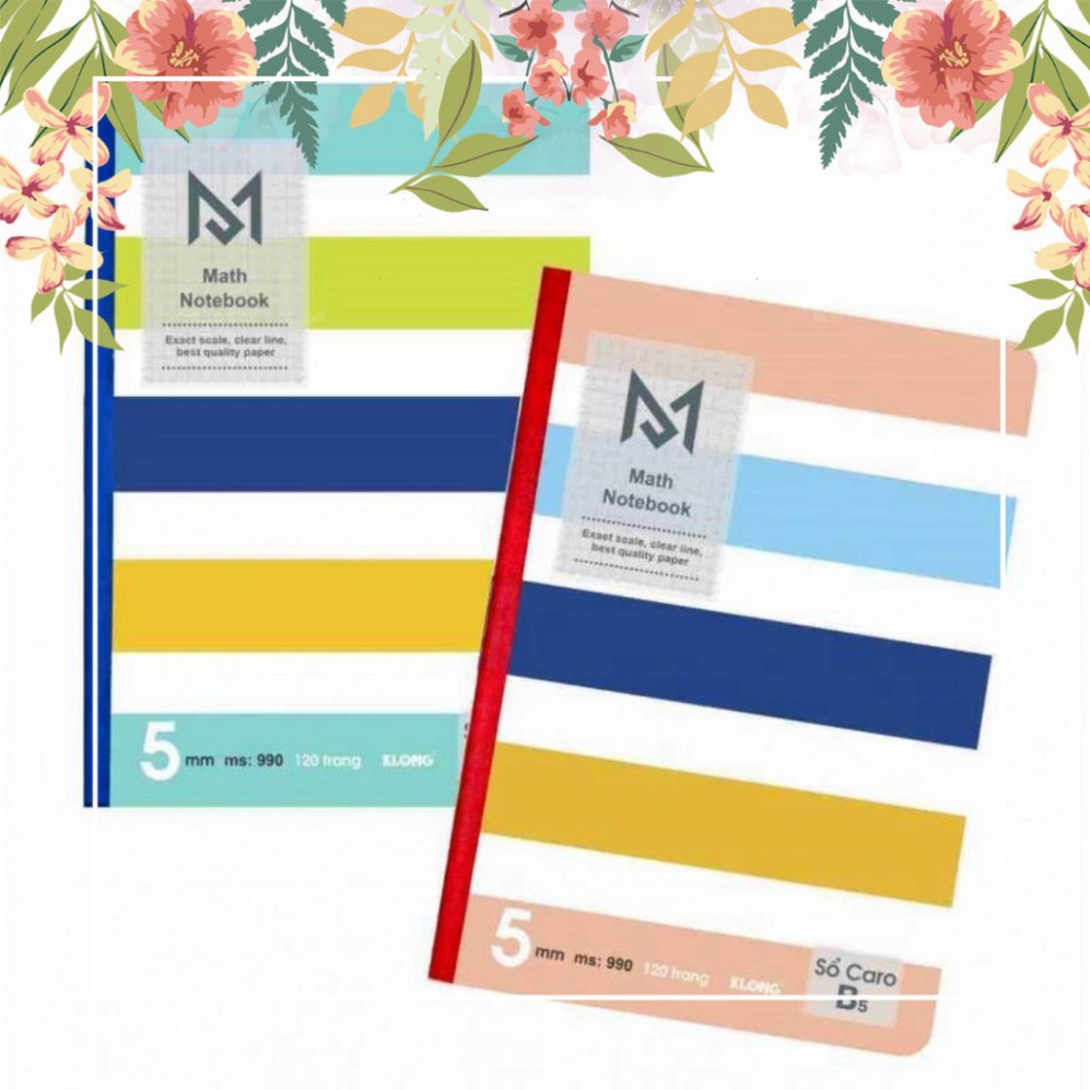 Vở may dán gáy KLONG Caro B5 - 120 trang - MS: 990