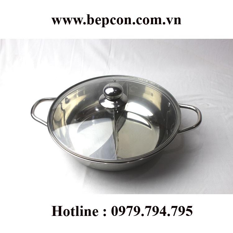 Nồi Lẩu  Hugia Tặng ngay Gắp Inox  - Nồi lẩu Hotpot 2 ngăn Hàn Quốc size 30