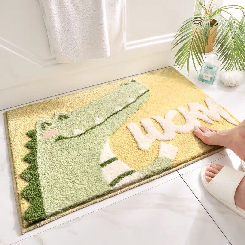 Thảm Trải Sàn Chống Trượt Phòng Tắm Giả Cashmere Thảm Phim Hoạt Hình Phòng Tắm Cửa Nhà Vệ Sinh Thấm Nước Thảm Trải Sàn Chống Bám Bẩn