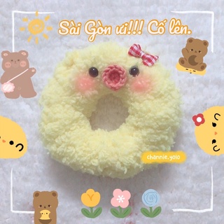 Cột tóc dễ thương bông xù