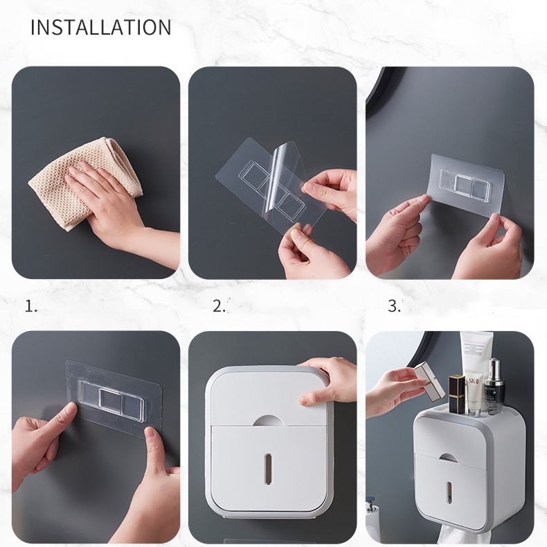 A - LIFE Hộp Đựng Khăn Giấy Nắp Gỗ Phong Cách Bắc Âu