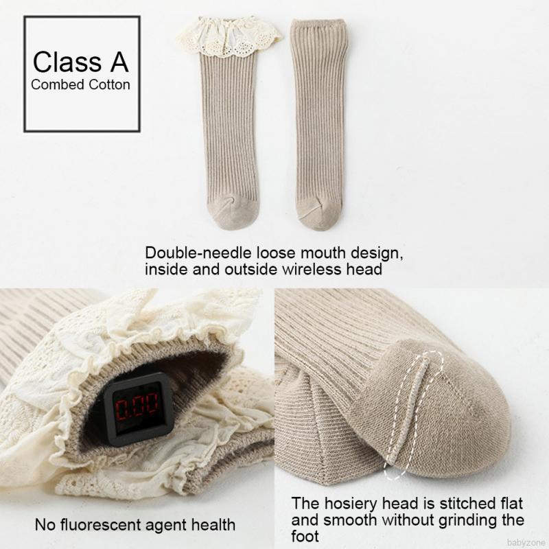 Tất cotton phối ren mềm mại đáng yêu dành cho bé gái