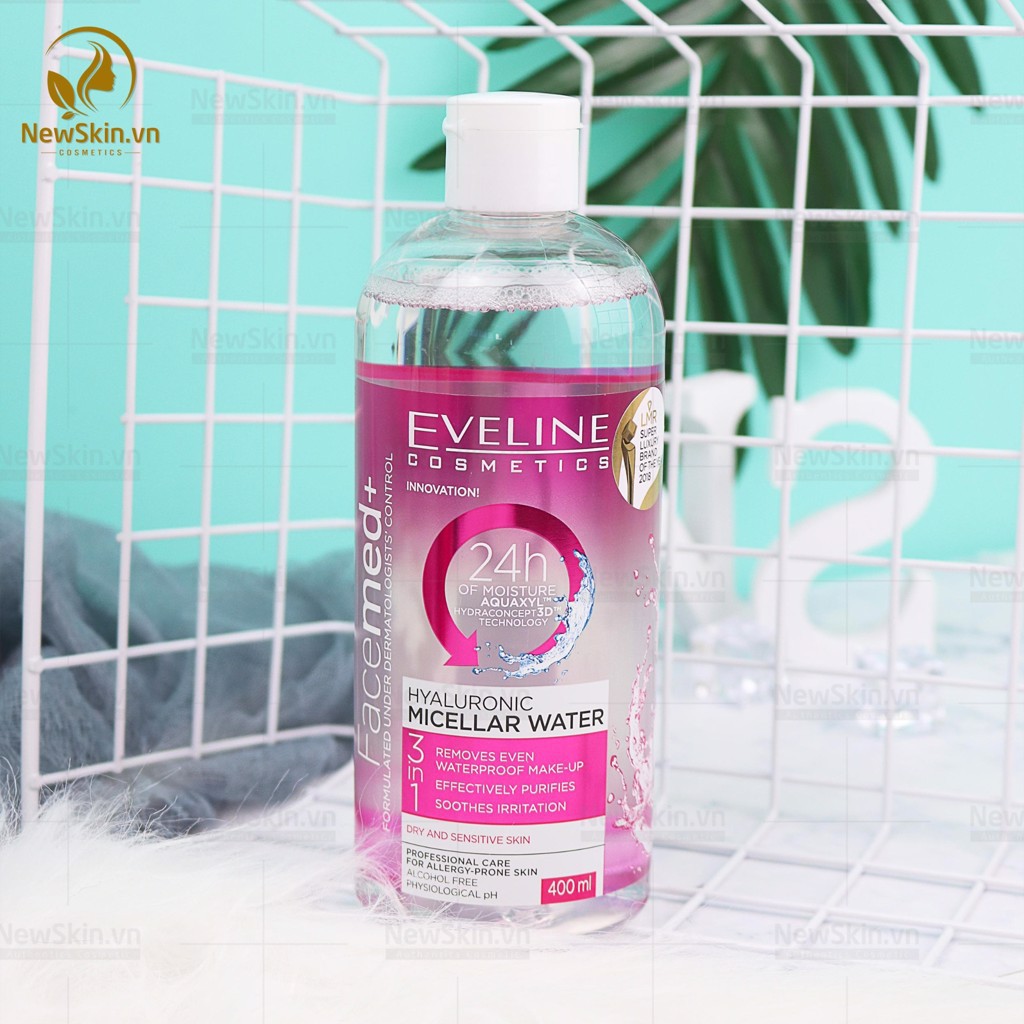 Nước Tẩy Trang Eveline Cosmetics Hyaluronic Micellar Water 3in1 400ml |  Shopee Việt Nam