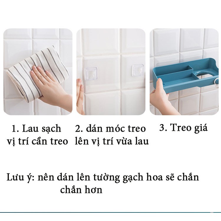 kệ để đồ nhà tắm kèm giá đỡ máy sấy tóc dán tường cao cấp