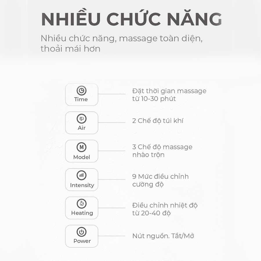Máy massage chân VISPO VP-C21 chính hãng, Massage 360 độ kết hợp với túi khí, sưởi ấm bấm huyệt lòng bàn chân