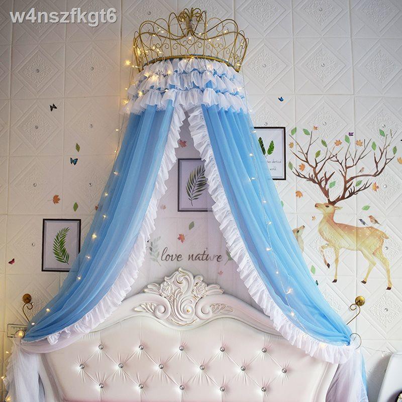 ↂ❐♈rèm ngủ công chúa gió màn chống muỗi giường hộ gia đình gạc trang trí đám cưới phòng vương miện khung đầu