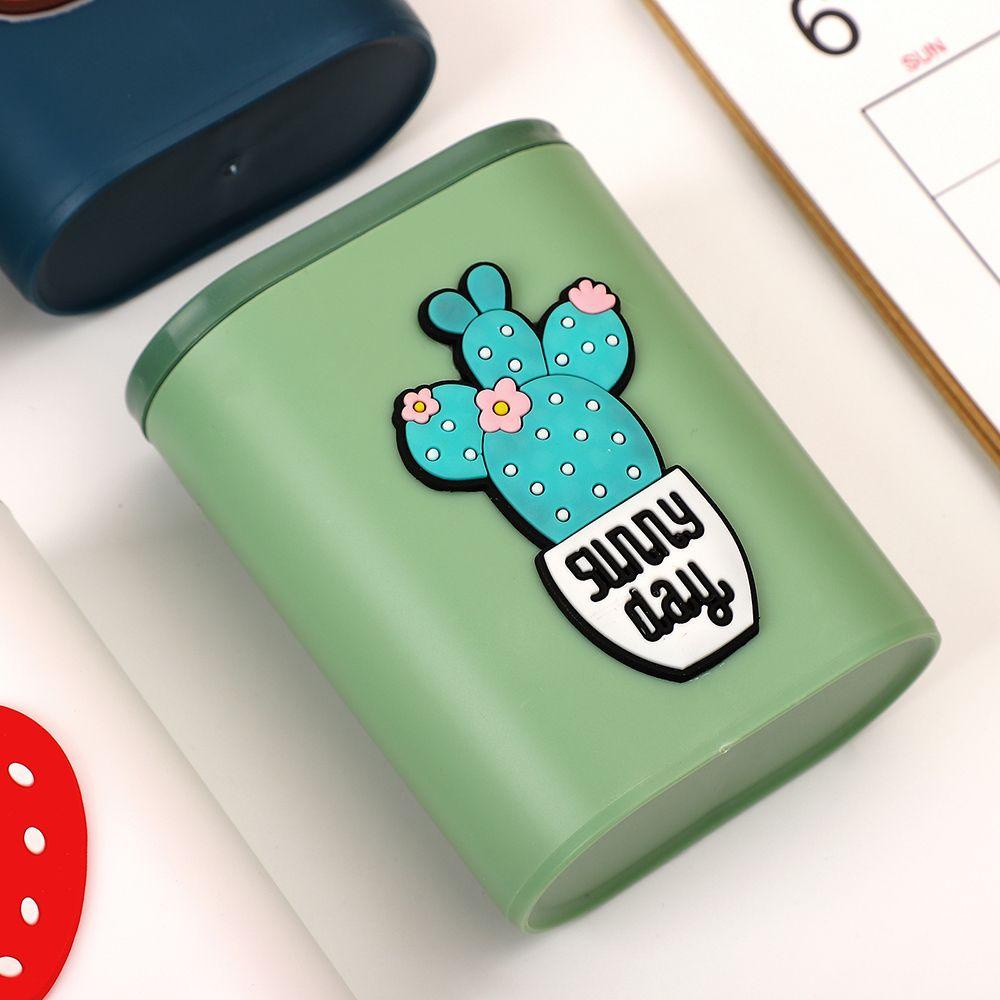 Hộp Đựng Bút Bằng Nhựa Để Bàn Thiết Kế Hai Lỗ Sáng Tạo Thanh Lịch Dành Cho Học Sinh Ốp