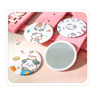 Gương tròn mini hoạ tiết bò sữa