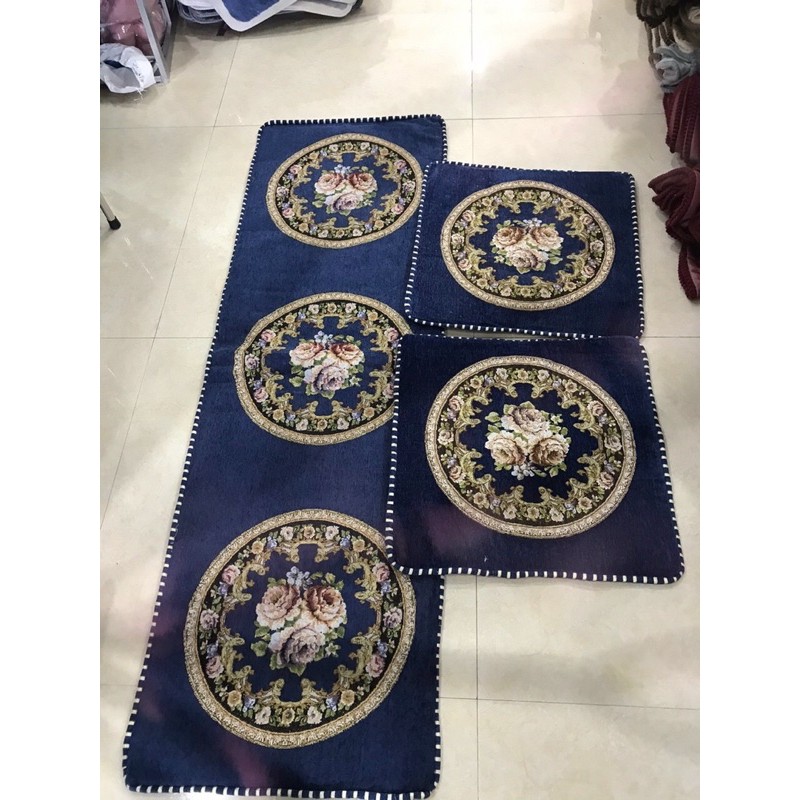 Bộ Đệm Ghế,Thảm trải ghế tây âu gấm dày xả kho