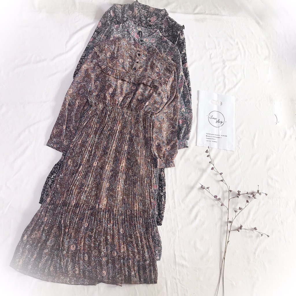 Đầm hoa dài theo phong cách vintage Lovi