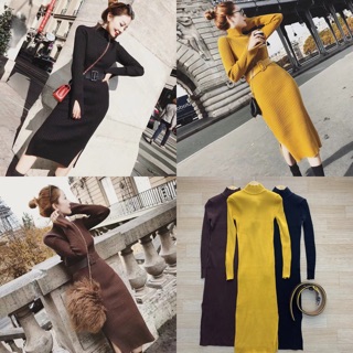 Bán sỉ váy len body tặng đai/ belt siêu đẹp