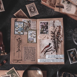 STICKER CON TEM VINTAGE BỘ 50 TEM KHÔNG LẶP