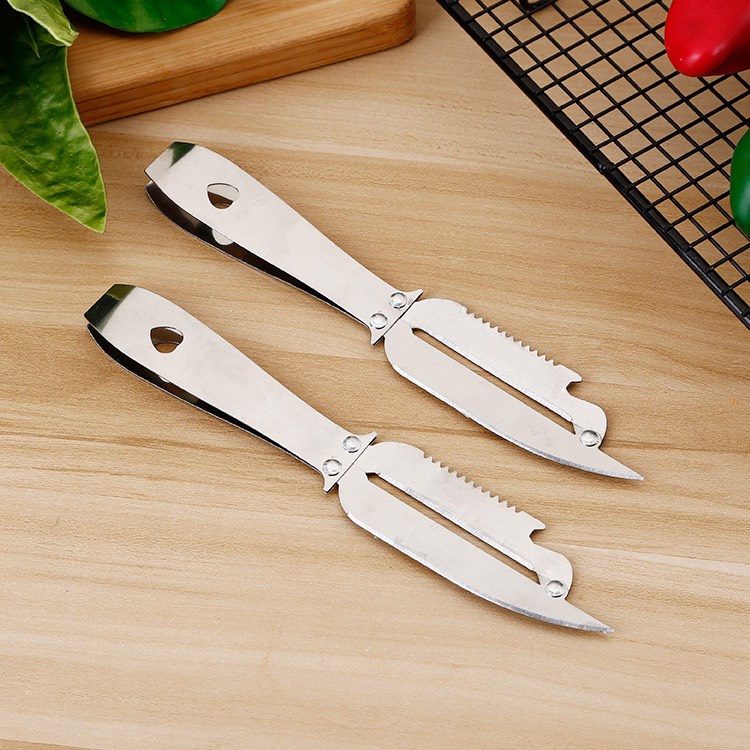 Dao bào đa năng 4in1 - bào vỏ, lấy lõi sâu, khui nắp chai kiêm nhíp gấp