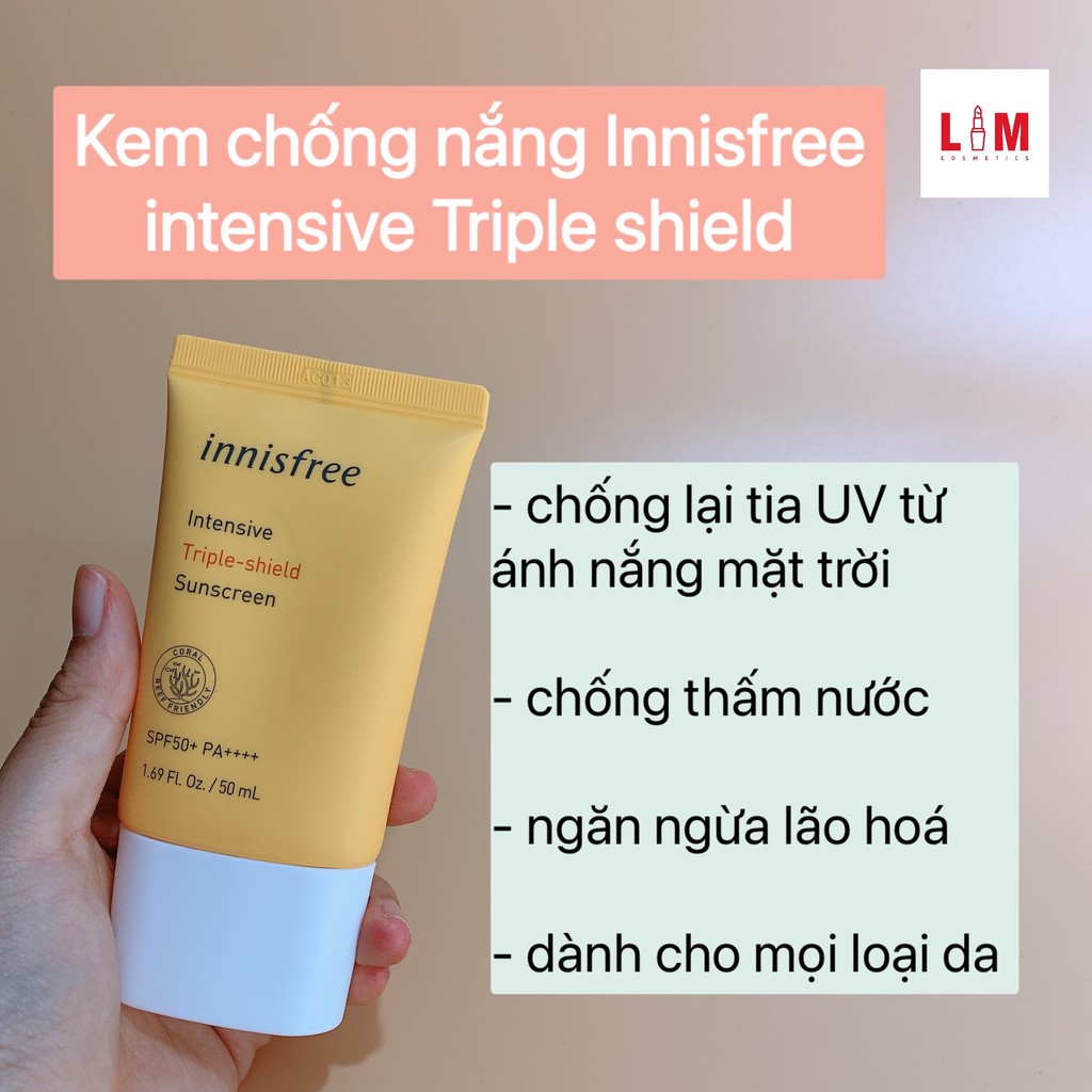 Kem chống nắng chống trôi Innisfree Intensive Triple-Shield Sunscreen 50ml [Chính Hãng]