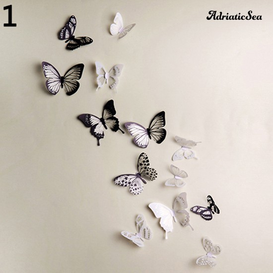 BUTTERFLY Bộ 18 Con Bướm 3d Dán Tủ Lạnh