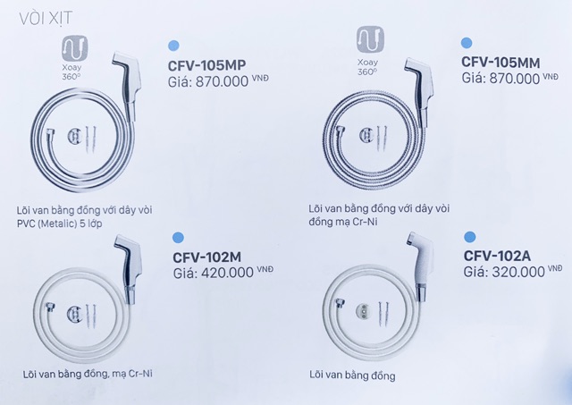 Vòi xịt rửa cao cấp inax chính hãng CFV-102A