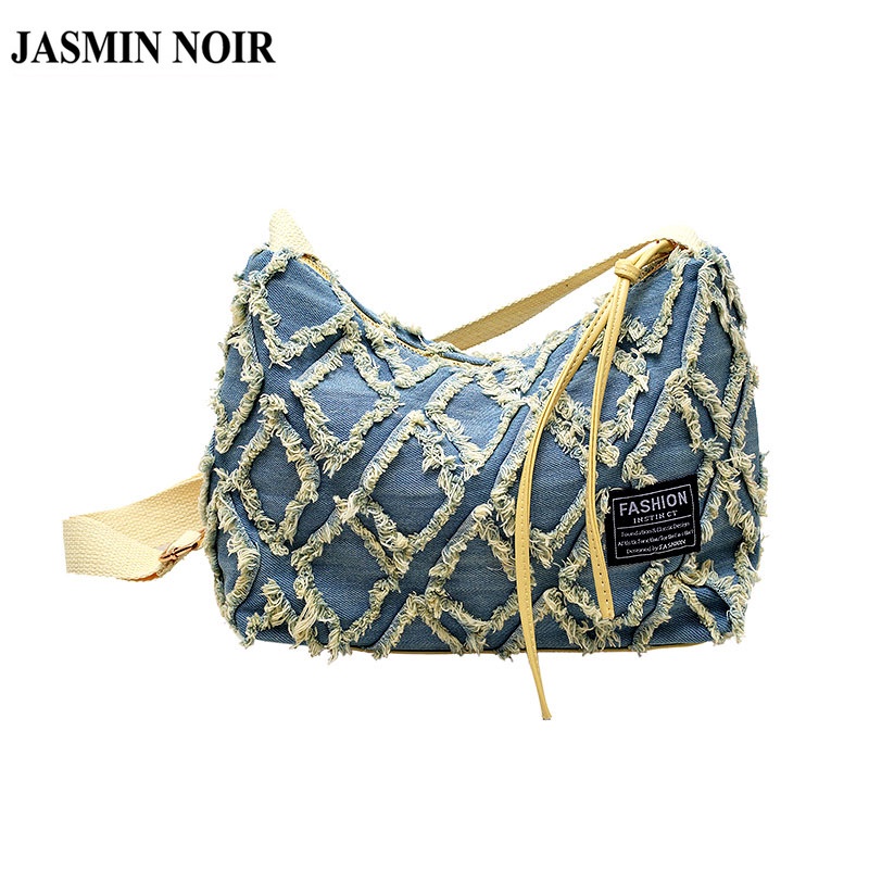 Túi Đeo JASMIN NOIR Chéo Chất Liệu Denim Phong Cách Cổ Điển Cho Nữ